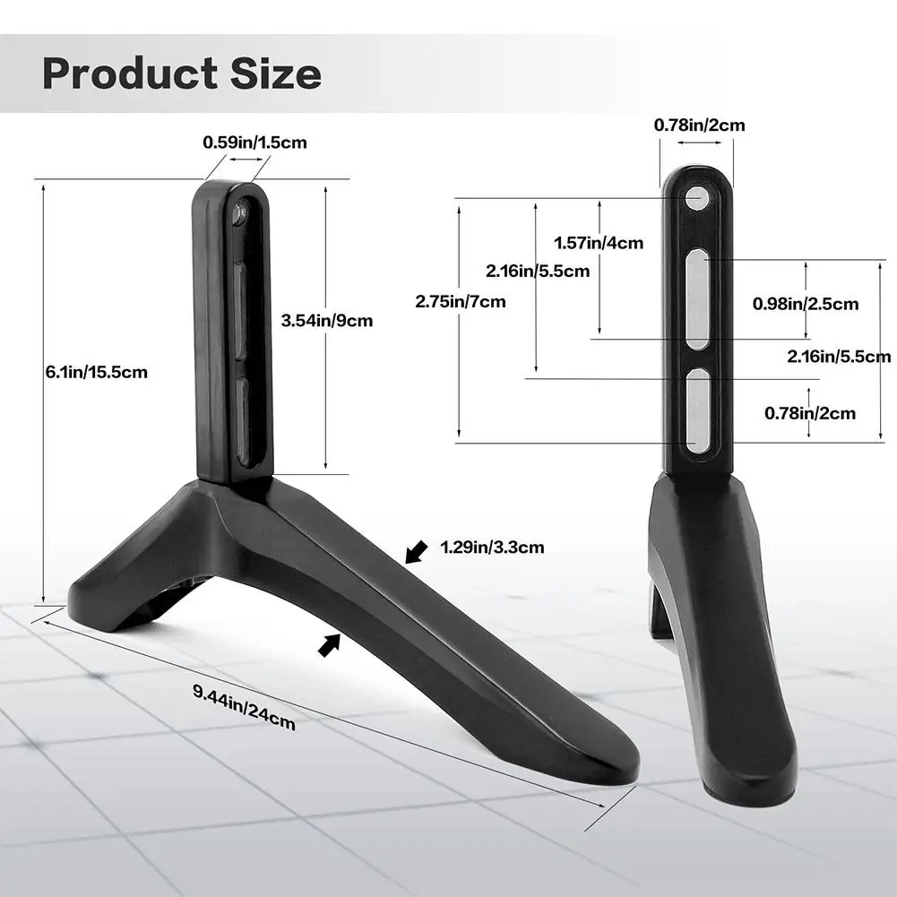 1 пара универсальных металлических ножек для телевизора с монтажными инструментами, основание для телевизора, подставка для телевизора, крепление для телевизора, отверстия для стола, расстояние 2, 16 дюймов/5,5 см