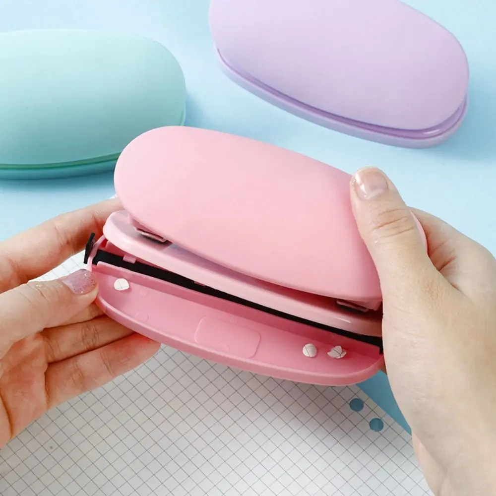 Macaron Color With Measure Scale 2-hole Paper Punch Double Holes Manual Binding DIY Hole Punch Binding Loose-leaf Punching Tool