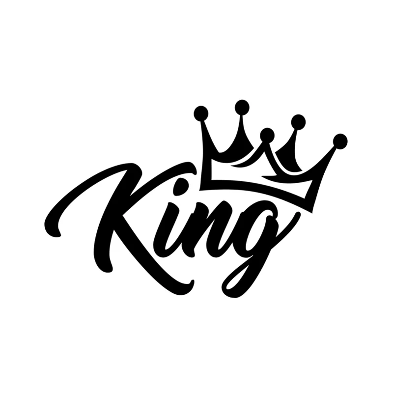 Jpct fashionable King Crown funny decal for car decoration, window, bumper waterproof ethyl thin sticker 17cm*11cm