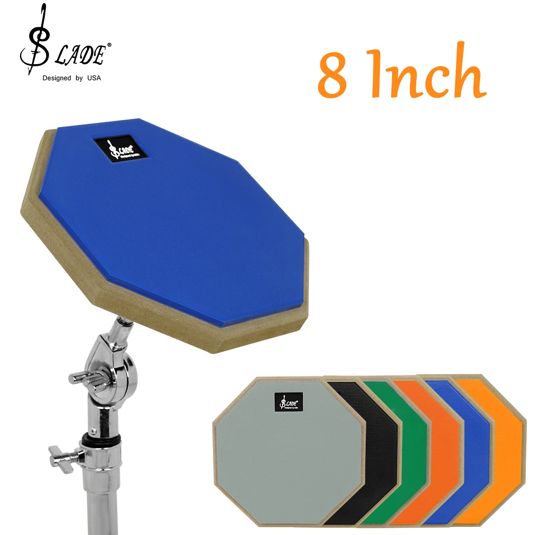 

SLADE 8 Inch Drum Practice Pad Silent Drum Pad Rubber Wooden Dumb Drum Mute Pad Training for Jazz Drums Exercise Beginners Parts