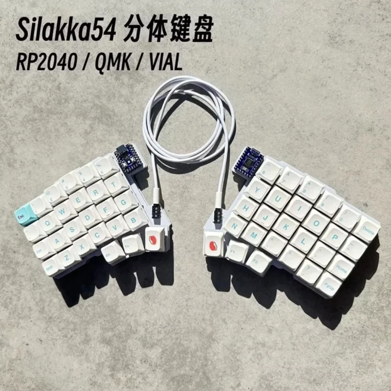 

Silakka54 Wired Split Keyboard Customized Hot Swap Single Mode Split Mechanical Keyboard VIAL Left Right Hand Keyboard Ergonomic