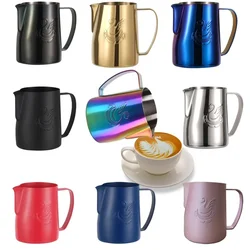 Milk Steaming Frothing Pitcher  600ml Stainless Steel Non-Stick Milk Jug Pull Flower Cup Perfect for Coffee Cappuccino Latte