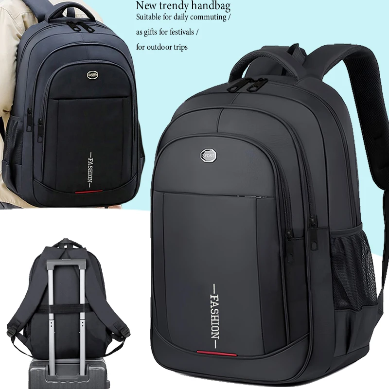 

Sleek Business Laptop Backpack with Trolley Sleeve, Multi-pocket Travel Bag for Men, Ideal for Work and Commute