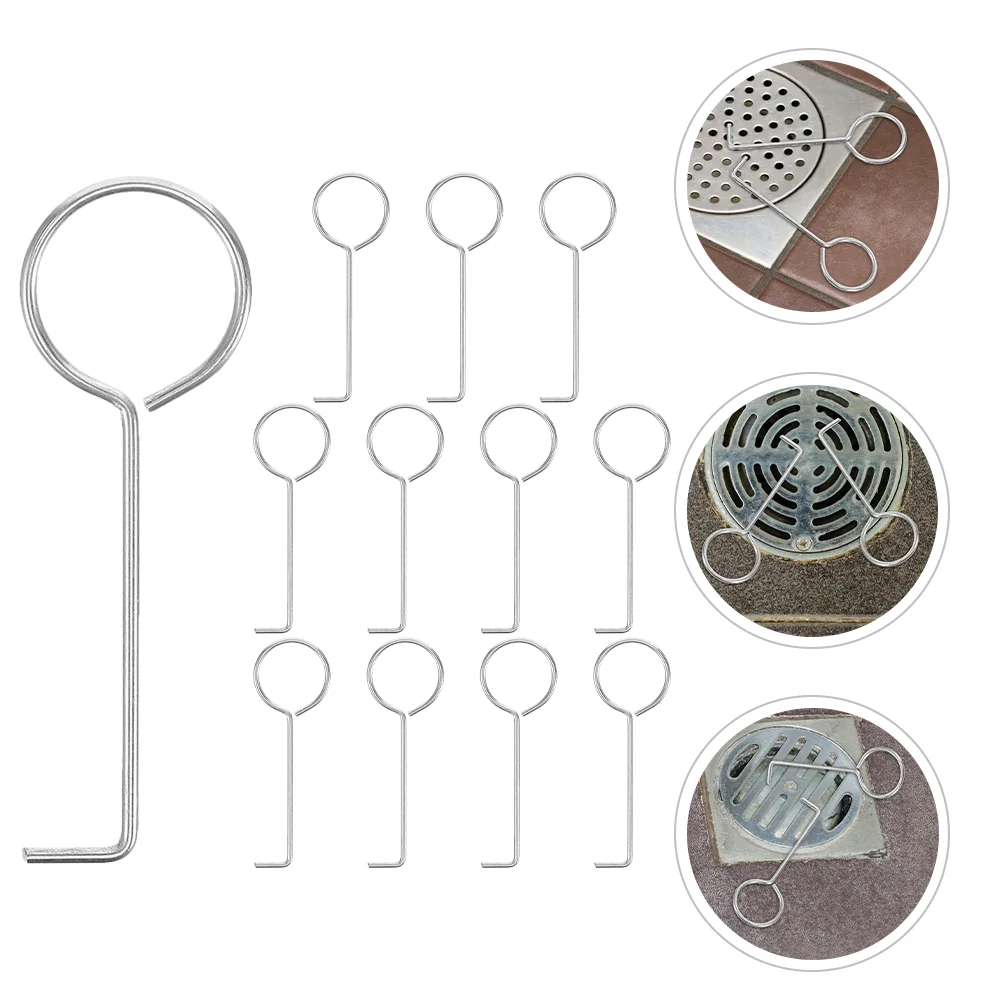 

12 Pcs Floor Drain Handle Hook Grate Draino Remove Water Shower Hooks Removal Tool