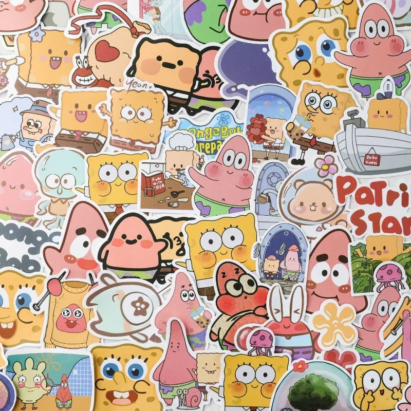 

kawaii 200 SpongeBob SquarePants Stickers Cute Emojis Pai Daxing Mobile Phone Notebook Stickers Graffiti Desktop