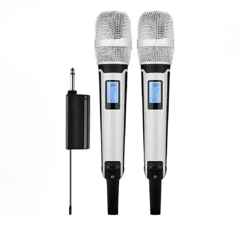 The Best Quality Wireless UHF Double Mic GAW-SKM9000B Karaoke Speaker Performance DJ Singing Live With 1 Receiver 2 Microphones