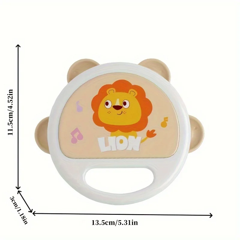 1Pcs Newborn Baby Cute Lion Rattle, Cartoon Hand Clap Rattle Toys - Perfect for Baby's Early Music Education and Grip Training