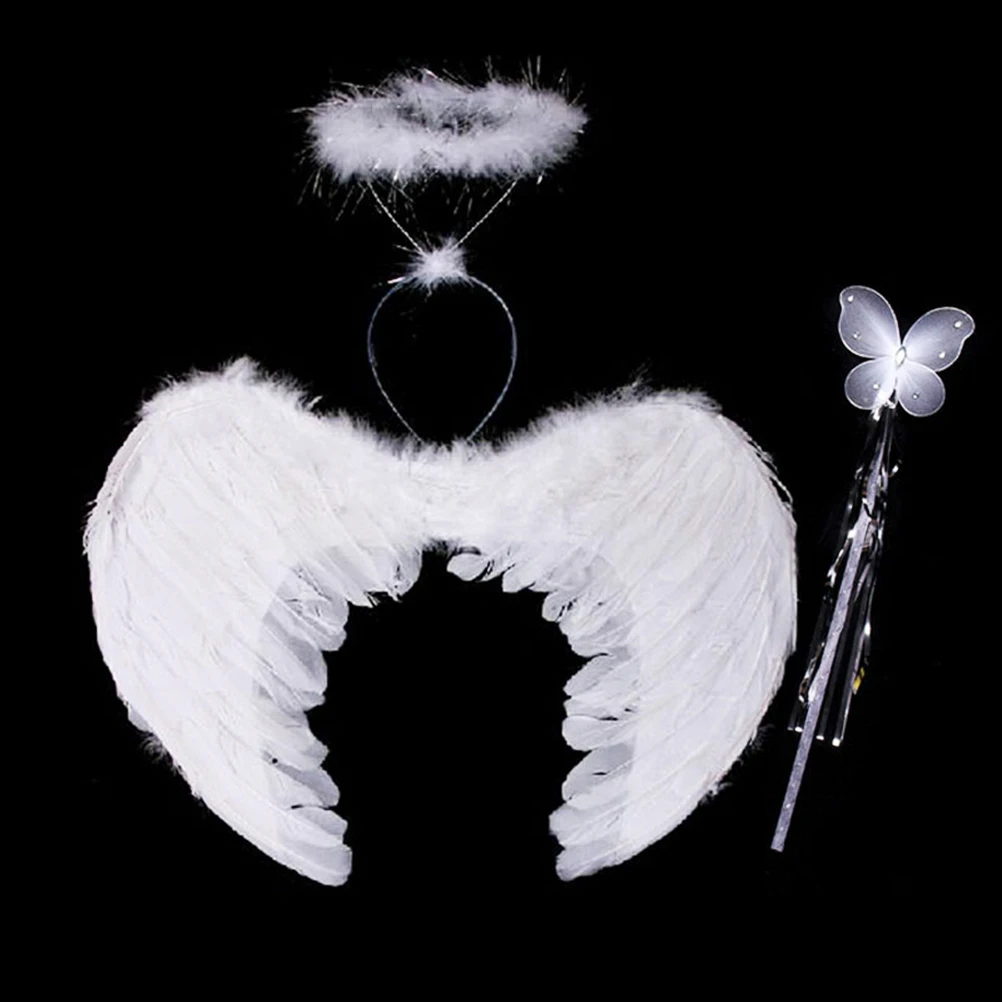 

Angel 17.7In Span 14.2In Angel Costume Accessories Height White Handmade Kids 0-5 Wand Costume Prop Accessories