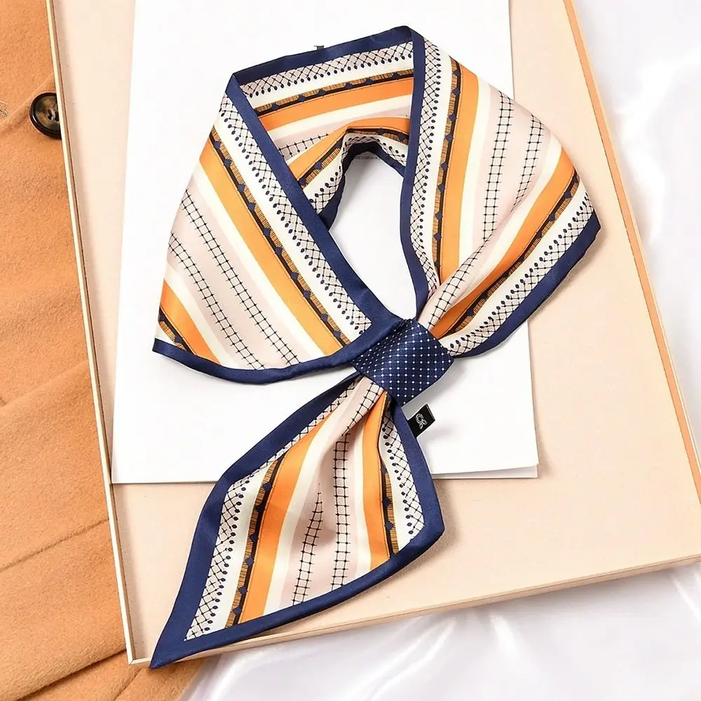 Fashion Sunscreen Silk Scarf Snap Fastener Thin Bib Neckerchief Neck Warmer Spring Autumn