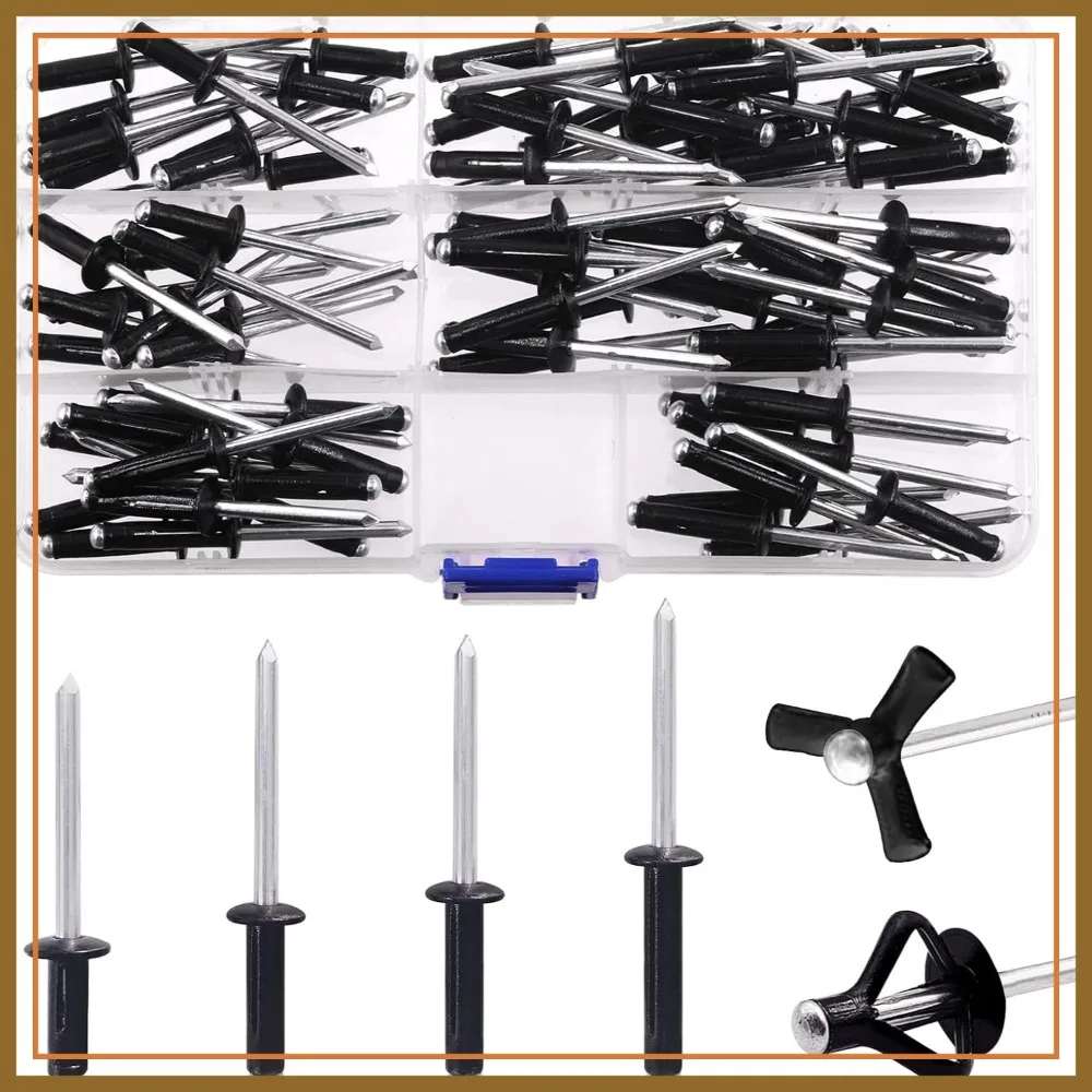 

80pcs Blind Rivet Assortment, 4 Sizes Pop Rivets Aluminum with Large Flange for Metal Furniture