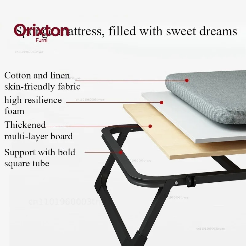 Padded foldingOffice lunch break bed Single household nap bed Dormitory simple bed Reinforced escort hard board