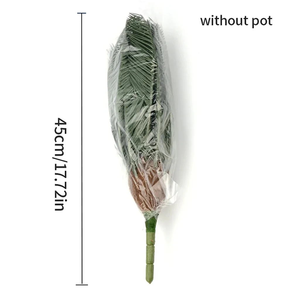 45 cm 21 Blätter Künstliche Palmpflanzen Gefälschte Kokosnussbaum Kunststoff Sago Cycas Blätter Tropische Outdoor-Pflanzen Für Hausgarten Dekor – Detail 8