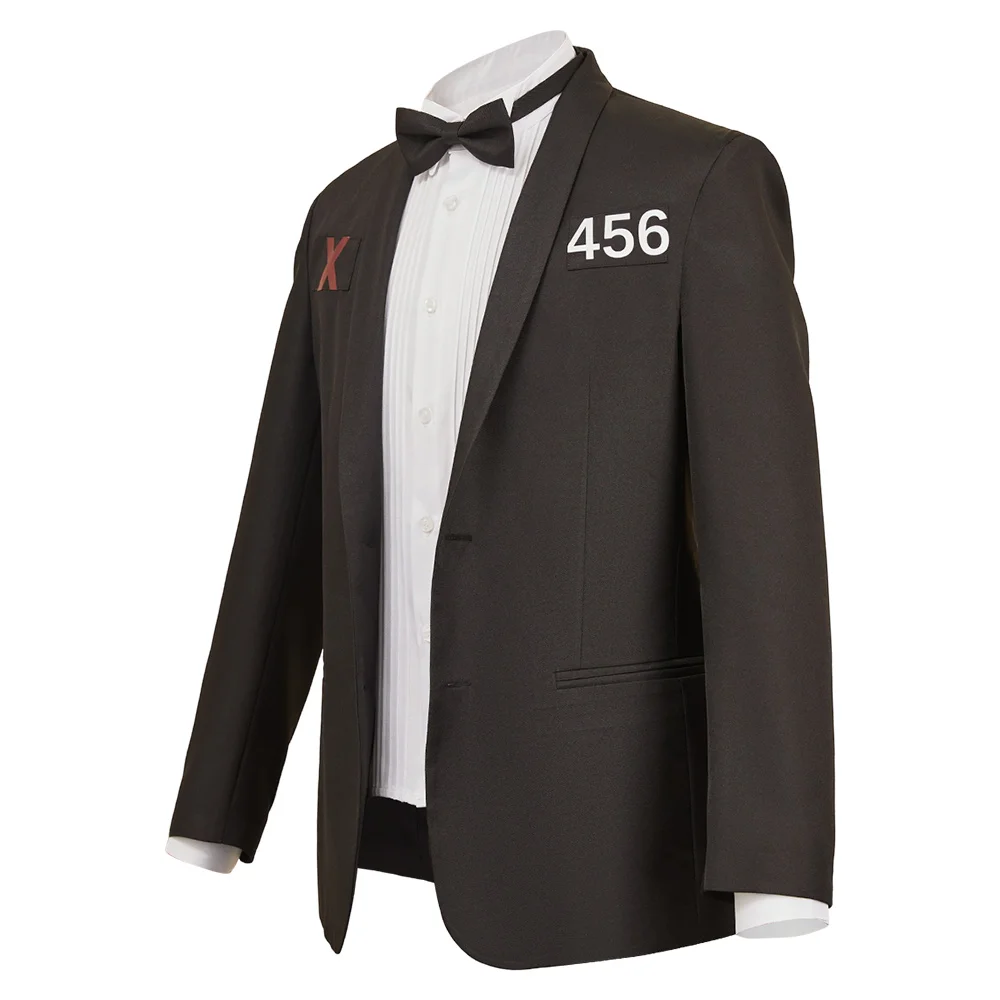 رقم 456 فانتازيا سيونغ أزياء جي هون التأثيرية للرجال البالغين سترة سوداء ملابس معطف قميص بدلة تنكرية لحفلات الهالوين #3