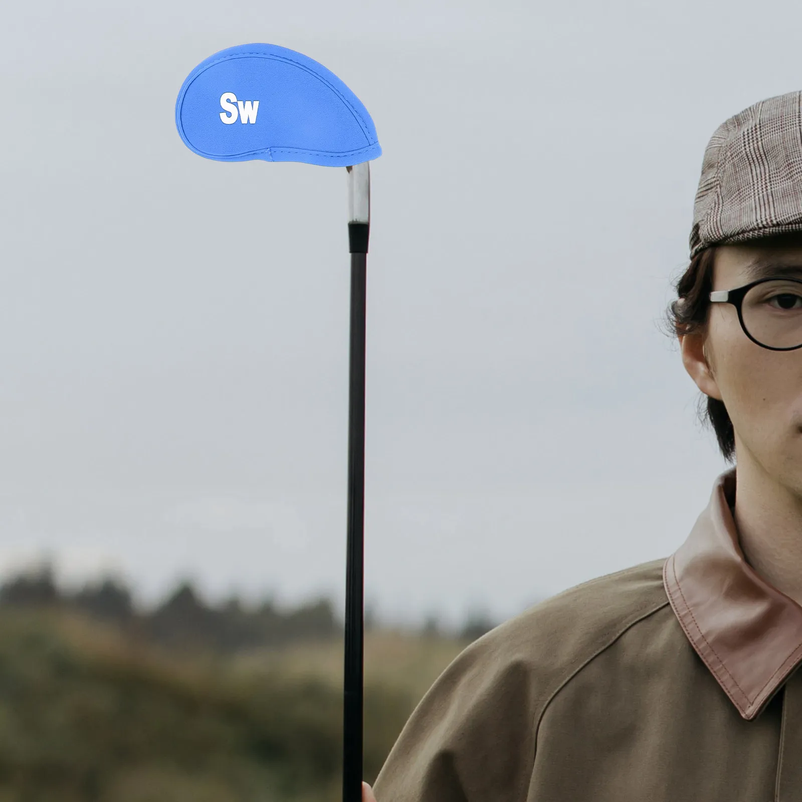 

10 шт. чехлов для головок клюшек для гольфа из прочной ткани для паттеров-маллетов с центральным стержнем, водонепроницаемые защитные чехлы, легко устанавливаемые