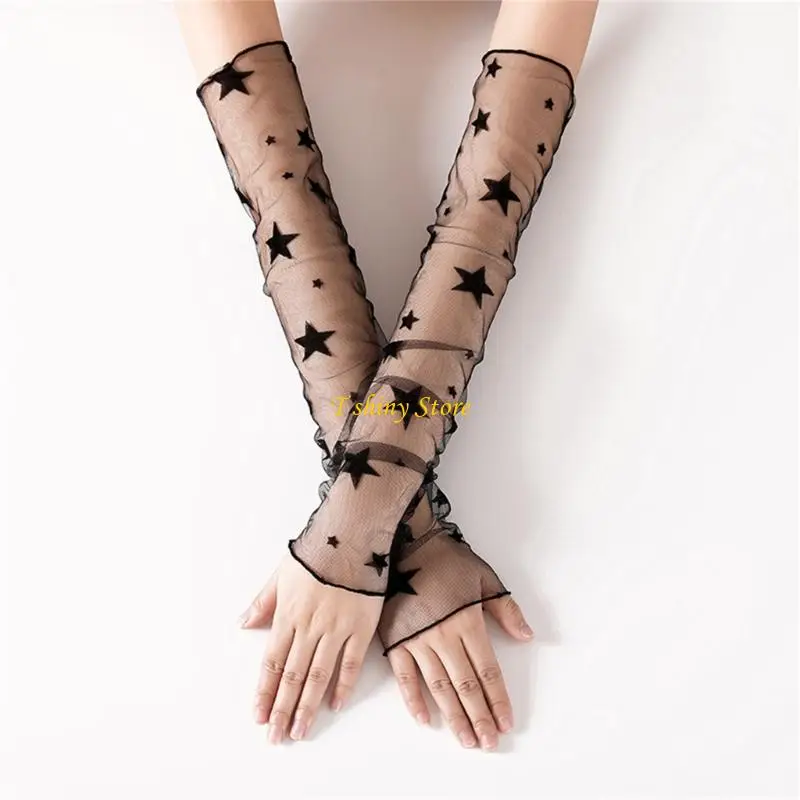 N58F 1Pair Phụ nữ tay áo tay mỏng Bảo vệ tay áo đàn hồi Lái xe Oversleeve cho hoạt động ngoài trời