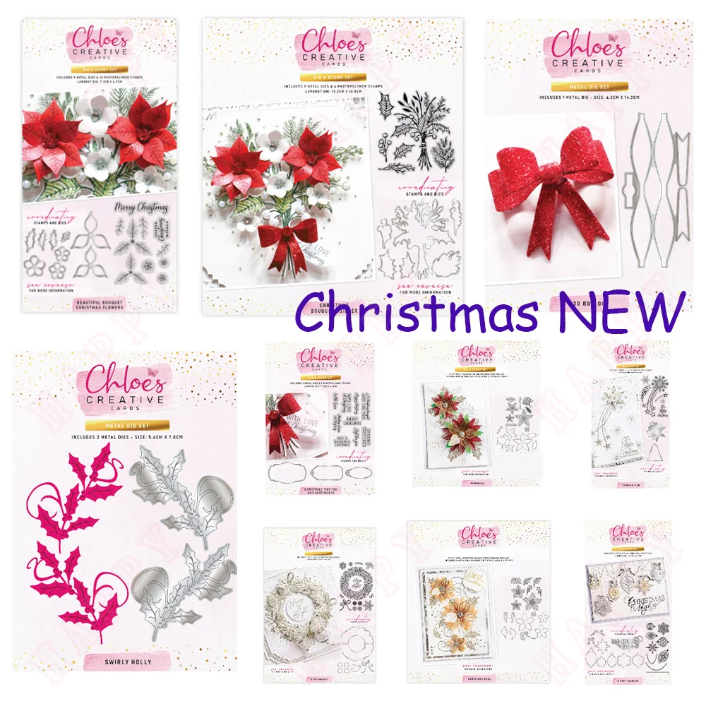 

New Beautiful Bouquet Christmas Flowers Metal Cutting Dies Stamps For Scrapbook Decoration Embossing Template DIY Greeting card