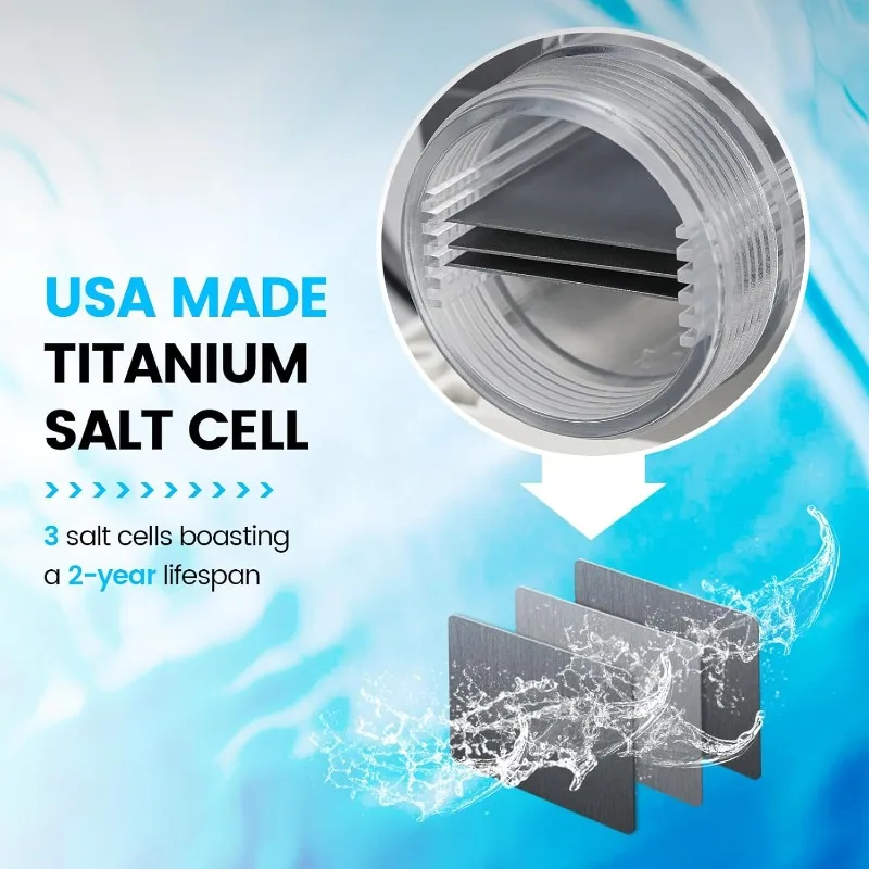 home.Salt Chlorine Generator, Westaho Salt Water Pool Chlorinator System with USA-Made Titanium Cells, for Above Ground Pools Up