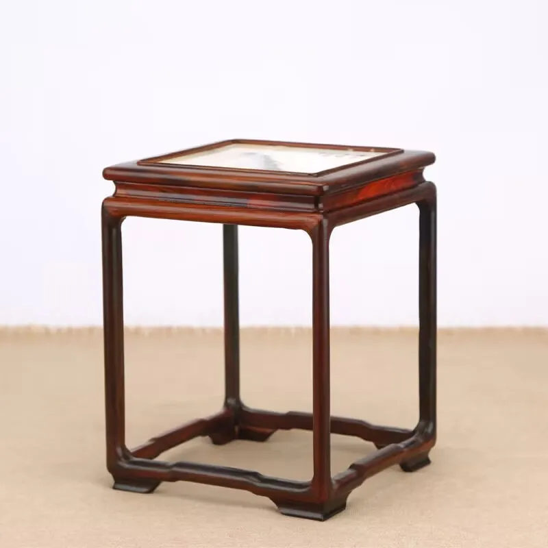 

Miniature Rosewood Standing Flower Base Figurine Display Stand Vase Flower Pot Sorting Table Coffee Tea Sets Pedestal Plant Rack