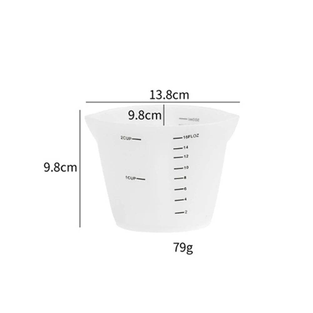250ml 11.8*8.3*8CM Silicone Measuring Cup Accurate Measuring Cup For Recipes Craft Food-grade Silicone Material