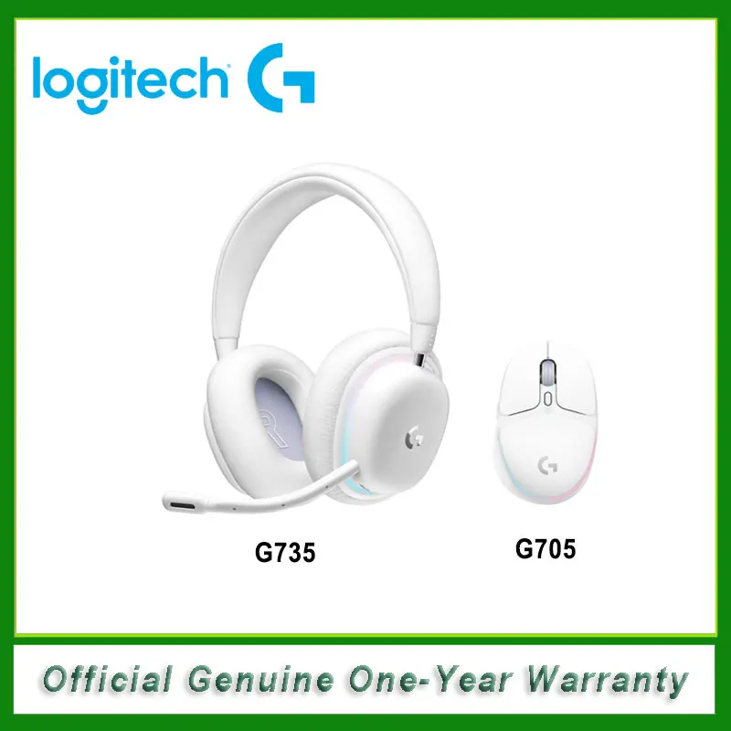 Original Logitech G735 Aurora Wireless Gaming Headset Wired Bluetooth Headphone With Mic 16.8 Million RGB,Virtual Surround Sound