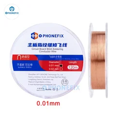 PHONEFIX 120M Superfine Jump Wire 0.01mm 0.02mm Copper Fly Line For iPhone PCB Motherboard Welding Repair