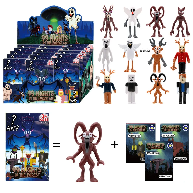 Nuove 99 notti nella foresta Figure Figurine Gufo Capra Lupo Cervo Giocattolo di plastica Regalo Anime Cieco Scatola Action Model Doll Borse misteriose