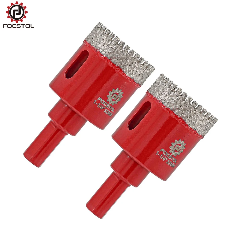 FOCSTOL Diamond Drill Core Bit Hole Saw Drill for Tile Ceramic Granite Marble 2pcs Set Diamond Drilling Bit