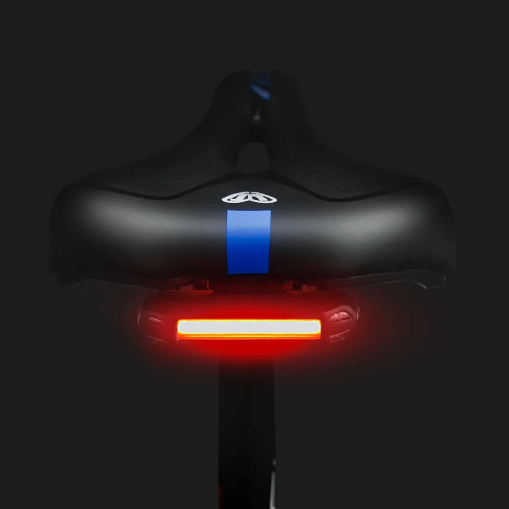 Bicycle Road MTB Bike SaddleSeat With Warning Taillight USB Charging Mountain Cycling Racing PU Breathable Soft Seat Cushion