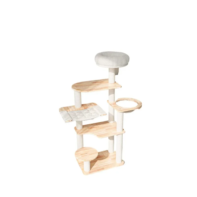 Cat climbing frame nest integrated large all solid wood frame cat house, universal in all seasons