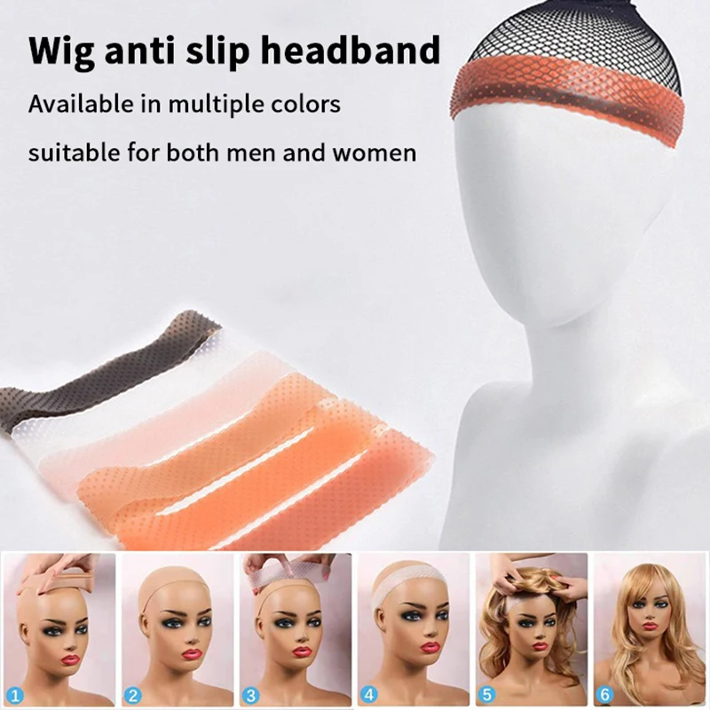 

1PC Seamless Non Slip Silicone Wig Hair Band With Stretchy Nylon Wig Cap For Wig And Sport Yoga
