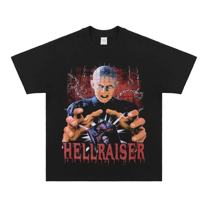Movie-related Nail Head American Streetwear Short-sleeved T-shirt Made of High-quality Pure Cotton, Breathable