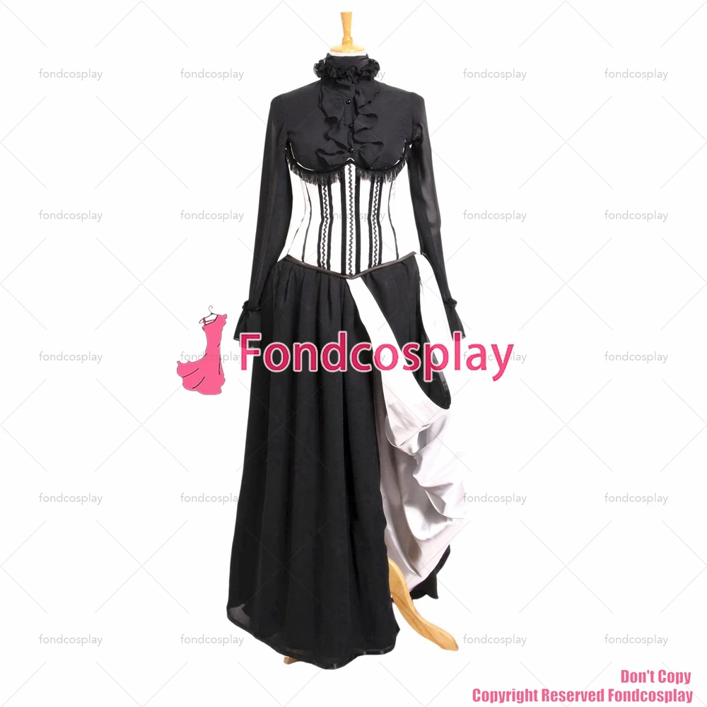 fondcosplay O Dress The Story Of O With Bra Chiffon black Cotton Dress Cosplay Costume CD/TV[G708]