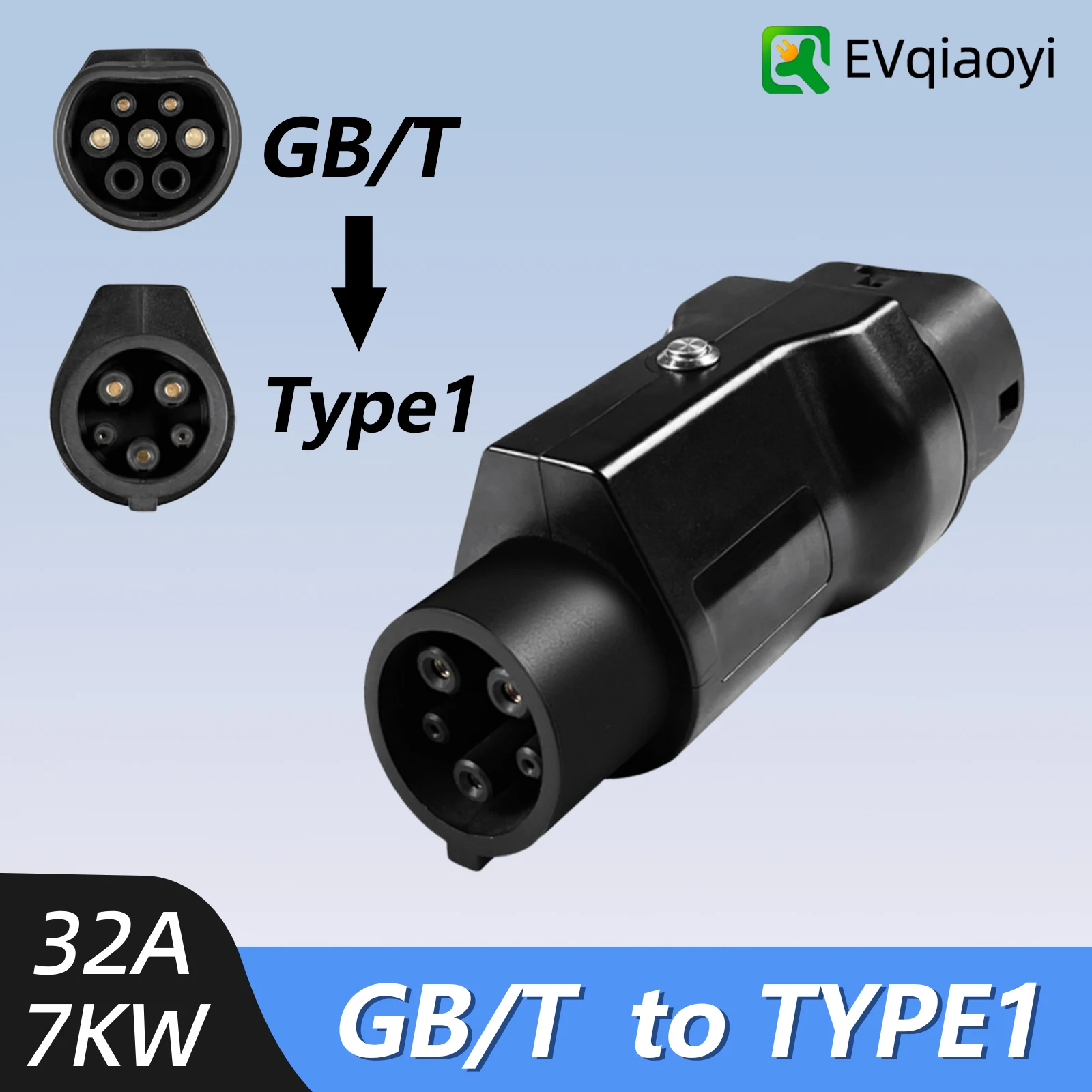 

EVqiaoyi GBT to Type1 32A 7KW EV Charging Adapter Convert GBT Charging Pile to Type1 Connector for US Standard Electric Vehicles