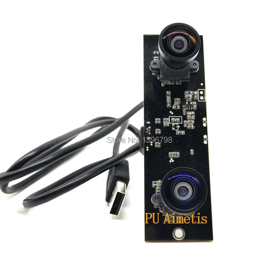 PU`Aimetis 산업용 미니 카메라 듀얼 렌즈 3MP 2.1mm HD 2560*960P 300W픽셀 컴퓨터 30FPS USB 카메라 모듈 윈도우 리눅스용