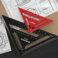 Triangle Angle Ruler 7/12inch Metric Rubber/Aluminum Alloy Protractor Triangular Measuring Ruler Woodwork Speed Square Triangle