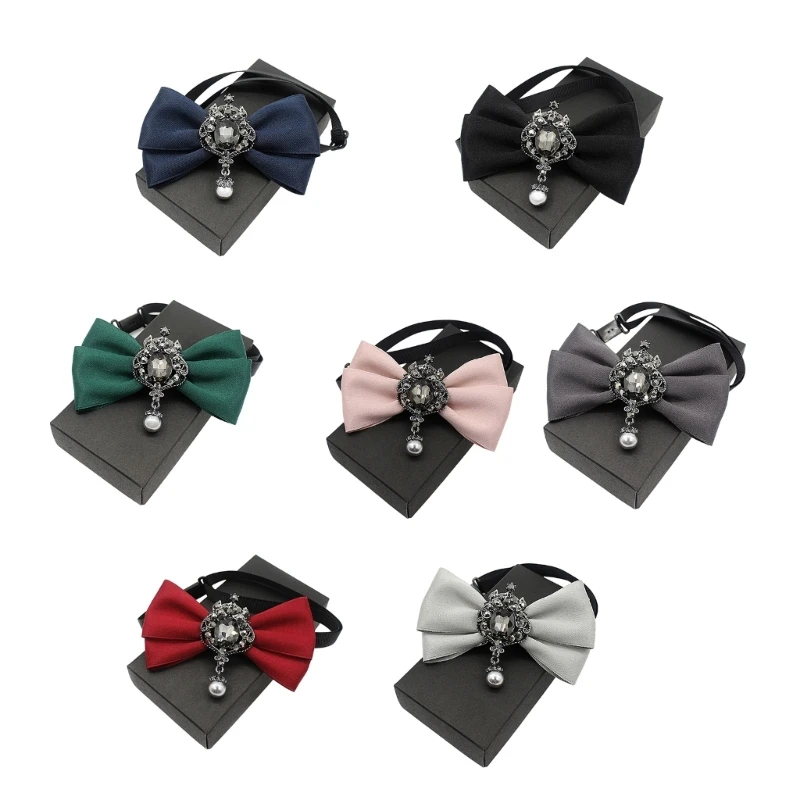 Adjustable Bows Tie Sophisticated Men Necktie Elegance Rhinestones Bows Tie