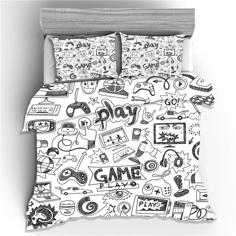 Hot Game Gamepad Gamerlife Printed Bedding Set Europe/Australia/USA Twin Full Queen King XBOX PSP Duvet Cover Sets Pillowcases