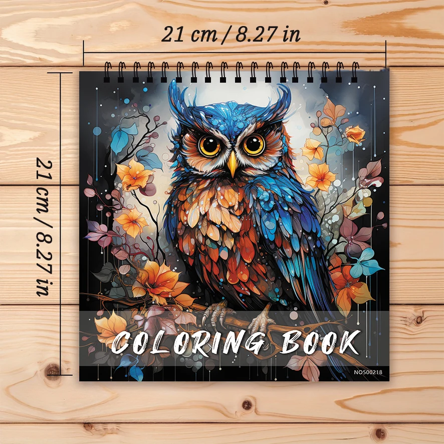 Owl Adult Coloring Book 22 Pages 8.27x8.27 Inch Perfect Gift for Stress Relief