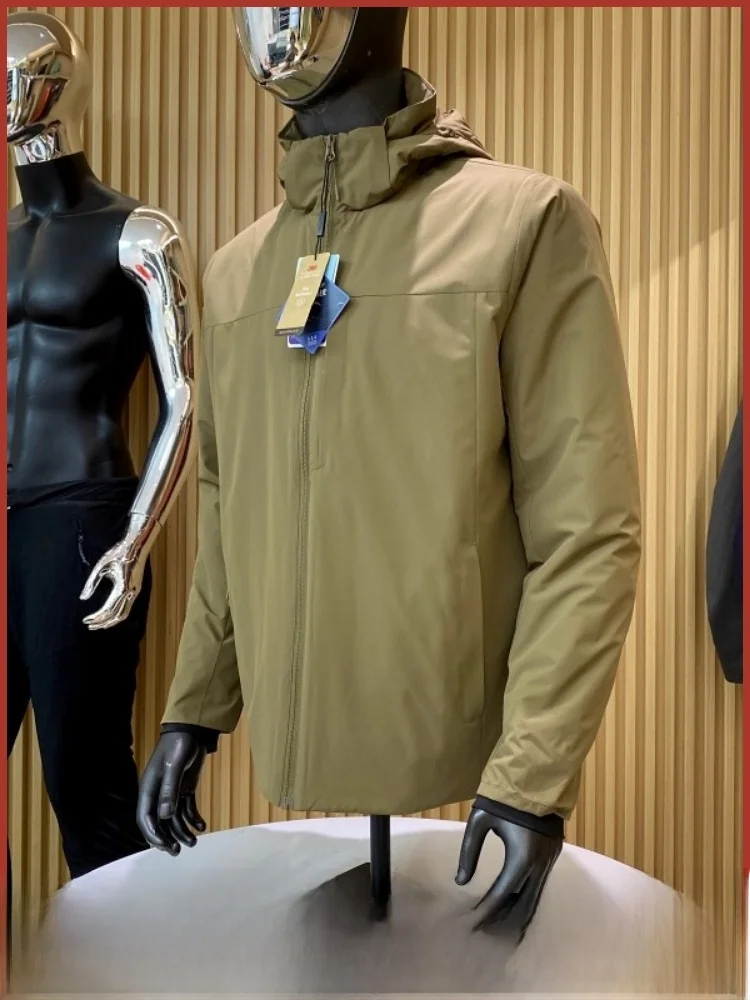 

Новое снежное хлопковое джет, легкая технология, мужское тонкое пушистое теплое хлопковое пальто с воротником для улицы, молодежное модное хлопковое пальто с подставкой