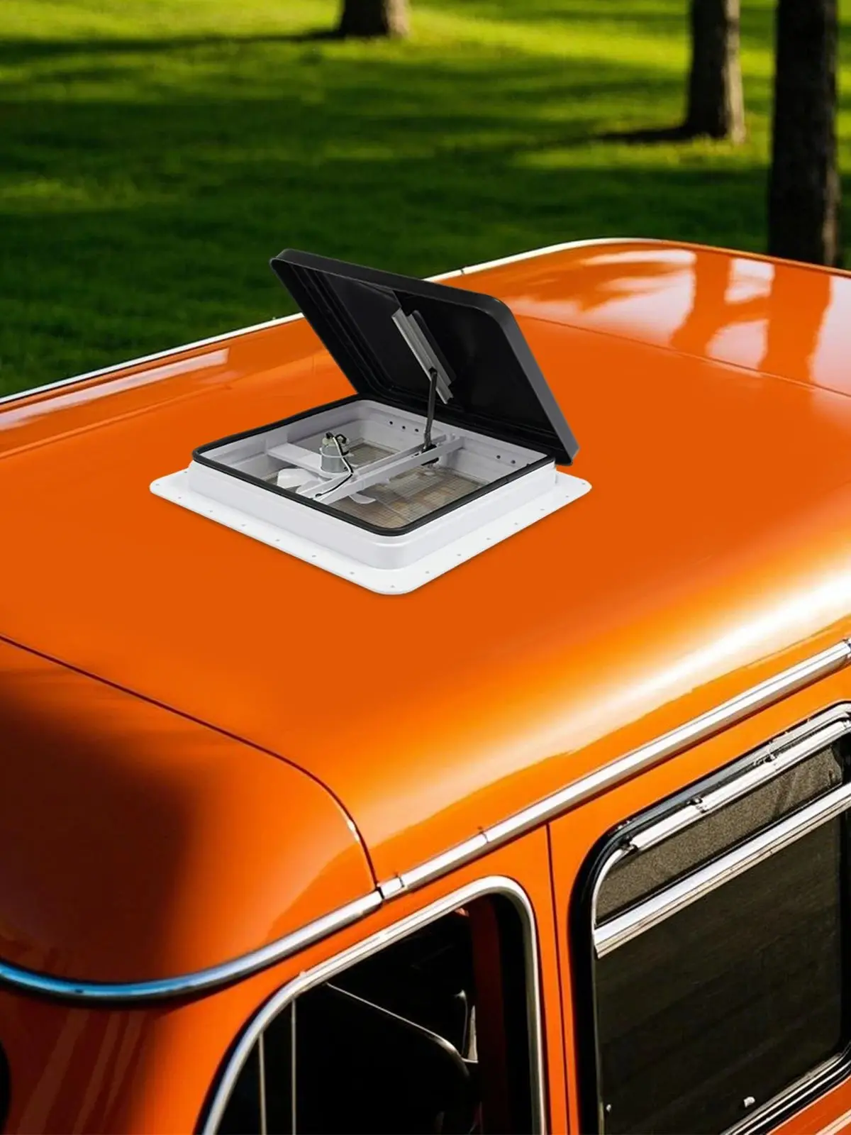 Universelles Oberlicht für Wohnmobile, 35,6 x 35,6 cm, mit Ventilator und Moskito-Bildschirm, wasserdicht, staubdicht, für Wohnmobil, Wohnmobil
