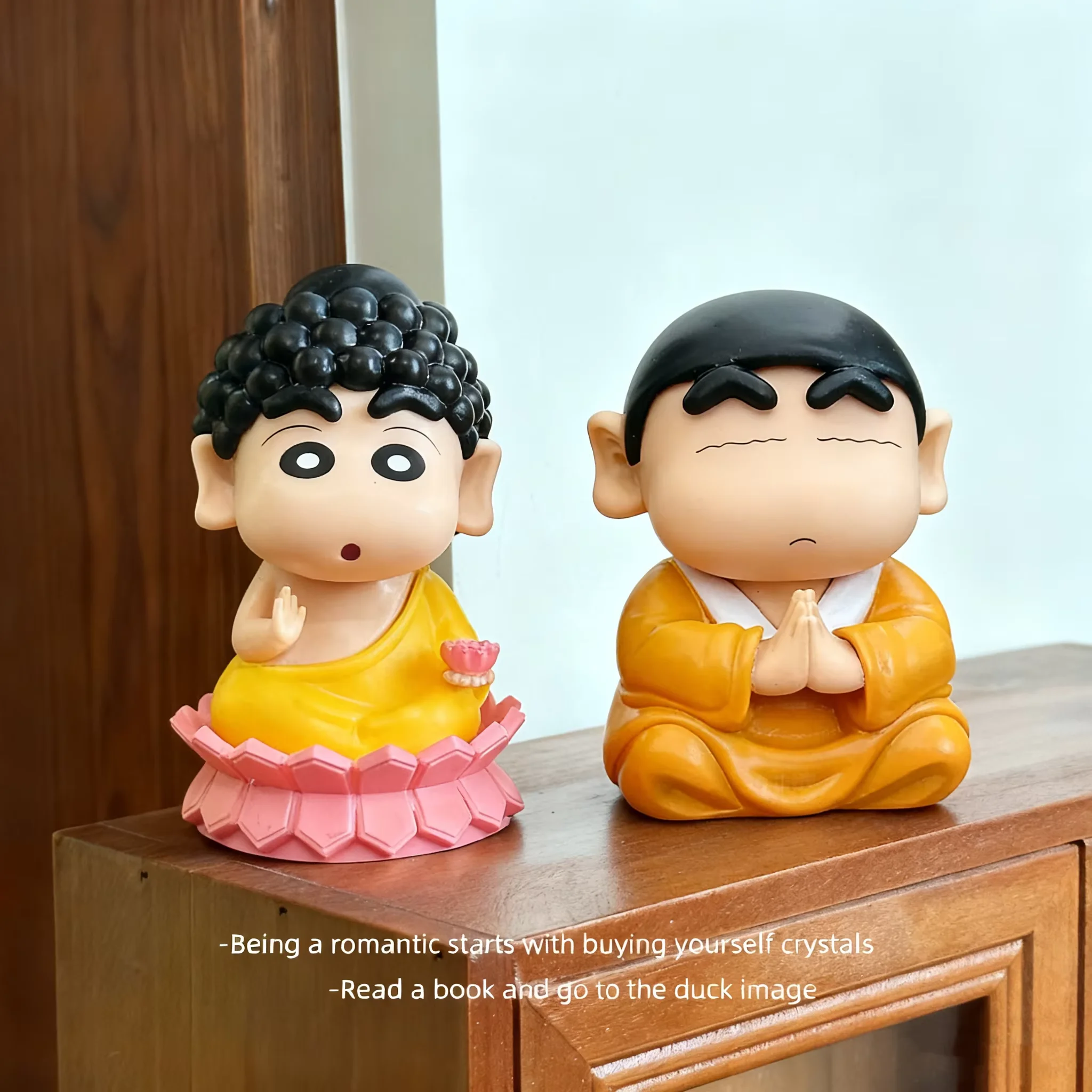 8/10 cm Crayon Shin Chan Cos bouddha bonne chance Compassion figurine drôle Kawaii poupée haute qualité PVC modèle Collection jouets
