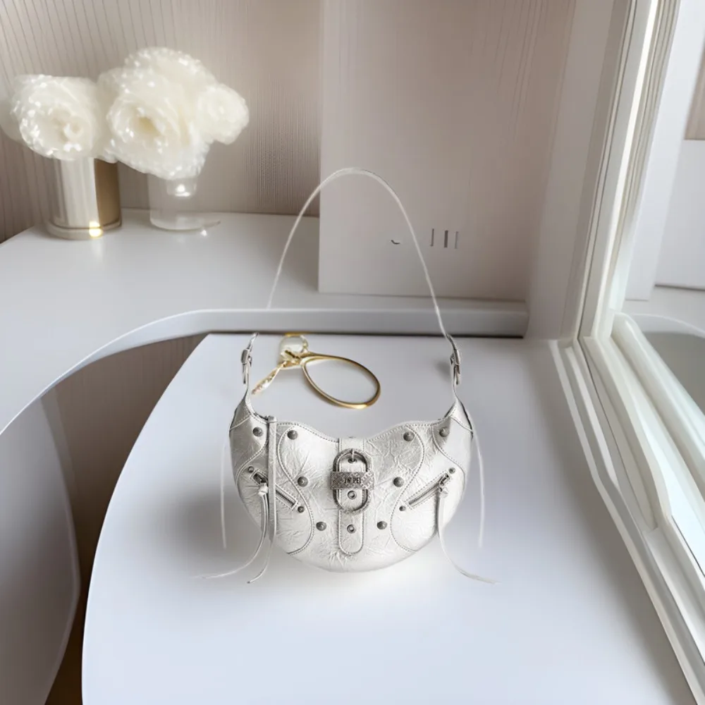

JW PEI Croissant Motorcycle Bag Fashion All-match Underarm Bag Single Shoulder Crossbody Bag Women's Bag