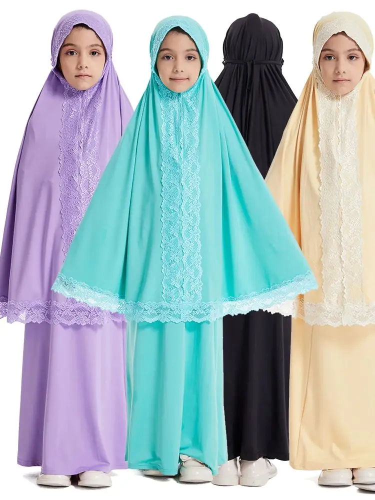 

Ramadan Eid Kaftan Khimar Abaya For Kids Girl Dubai Turkey Hijab Muslim Dress Islam Saudi Arabia Abayas Robe Musulman Children