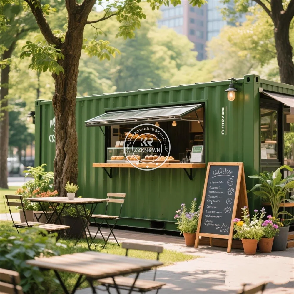 Customized Coffee Shop Bar Fast Food Restaurant Convenience Store Modified Steel Shipping Container Pizza Fast Food Shop