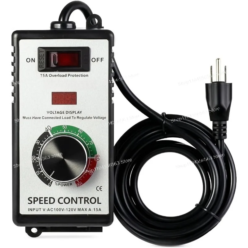 

100V - 120V 15A AC motor speed controller with overload protection function, equipped with LED display screen