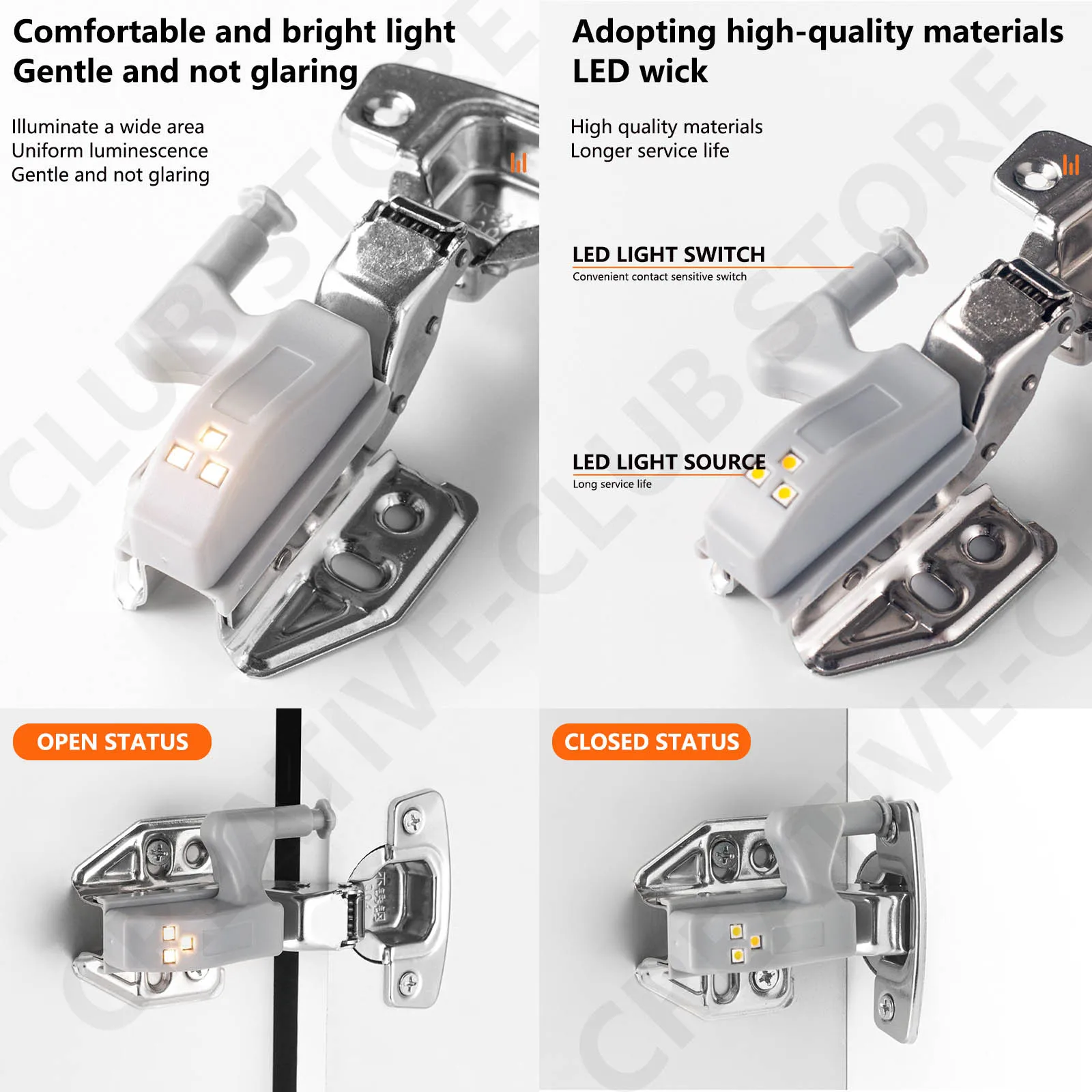 

10Pcs/Set Kitchen Cupboard Lights LED Inner Hinge Lamp Lighting for Bedroom Wardrobe Closet Under Cabinet Lights Night Light