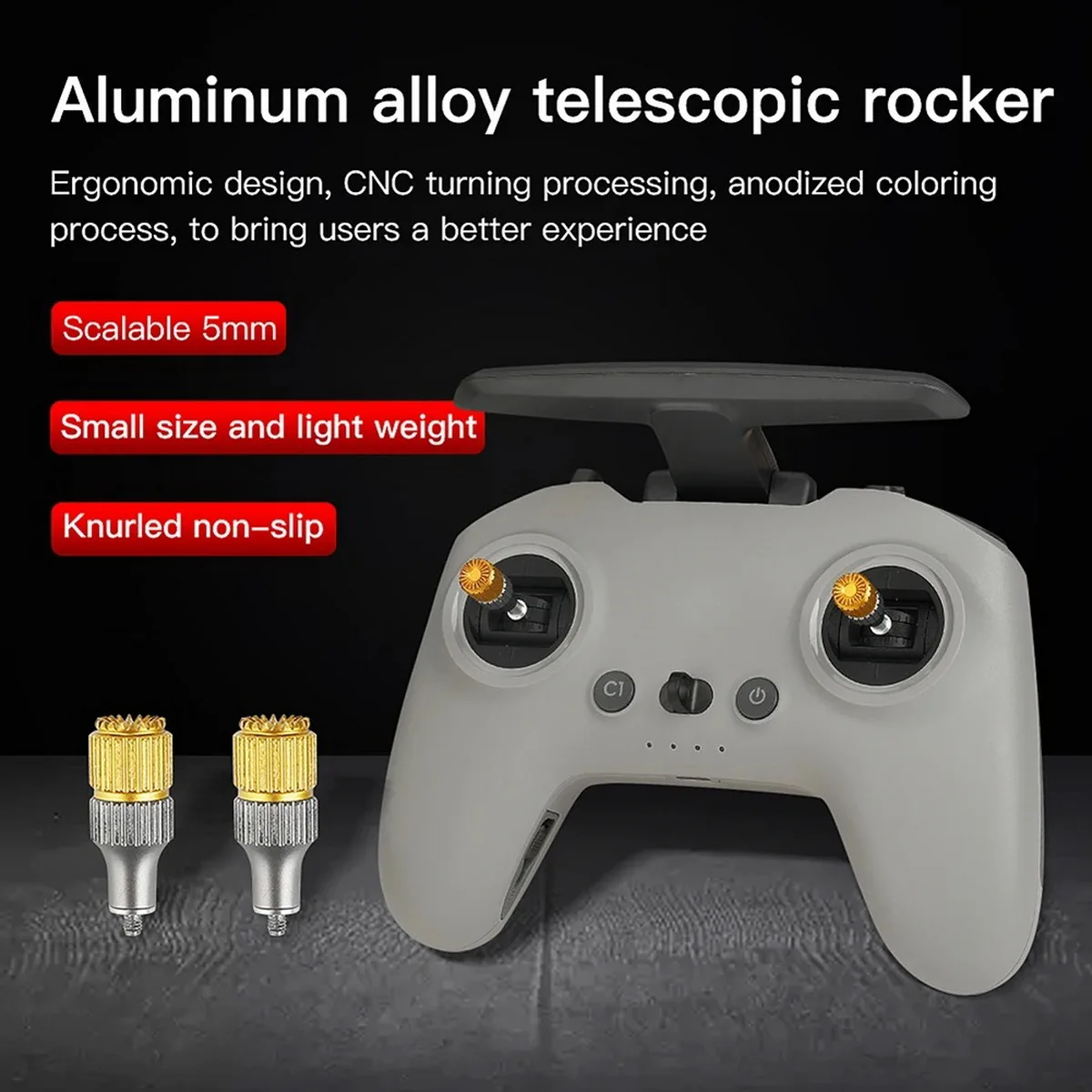 2PCS FPV Remote Controller Radio Gimbal Stick Ends Joystick Lever Rocker Cap Anti-slip For RadioMaster Pocket