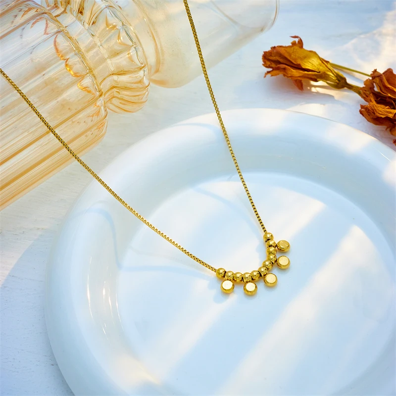 DIEYURO 316L Stainless Steel Colorful Zircon Beads Pendant Necklace For Women Girl New Trend Neck Chains Jewelry Gift Party