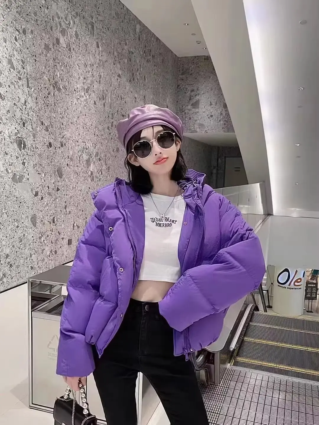 Chic Winter Cotton Coat Cropped Jackets Women Warm Design Parkas Puffer Jacket Bow Tie Streetwear Cold Jacket Winter Clothes