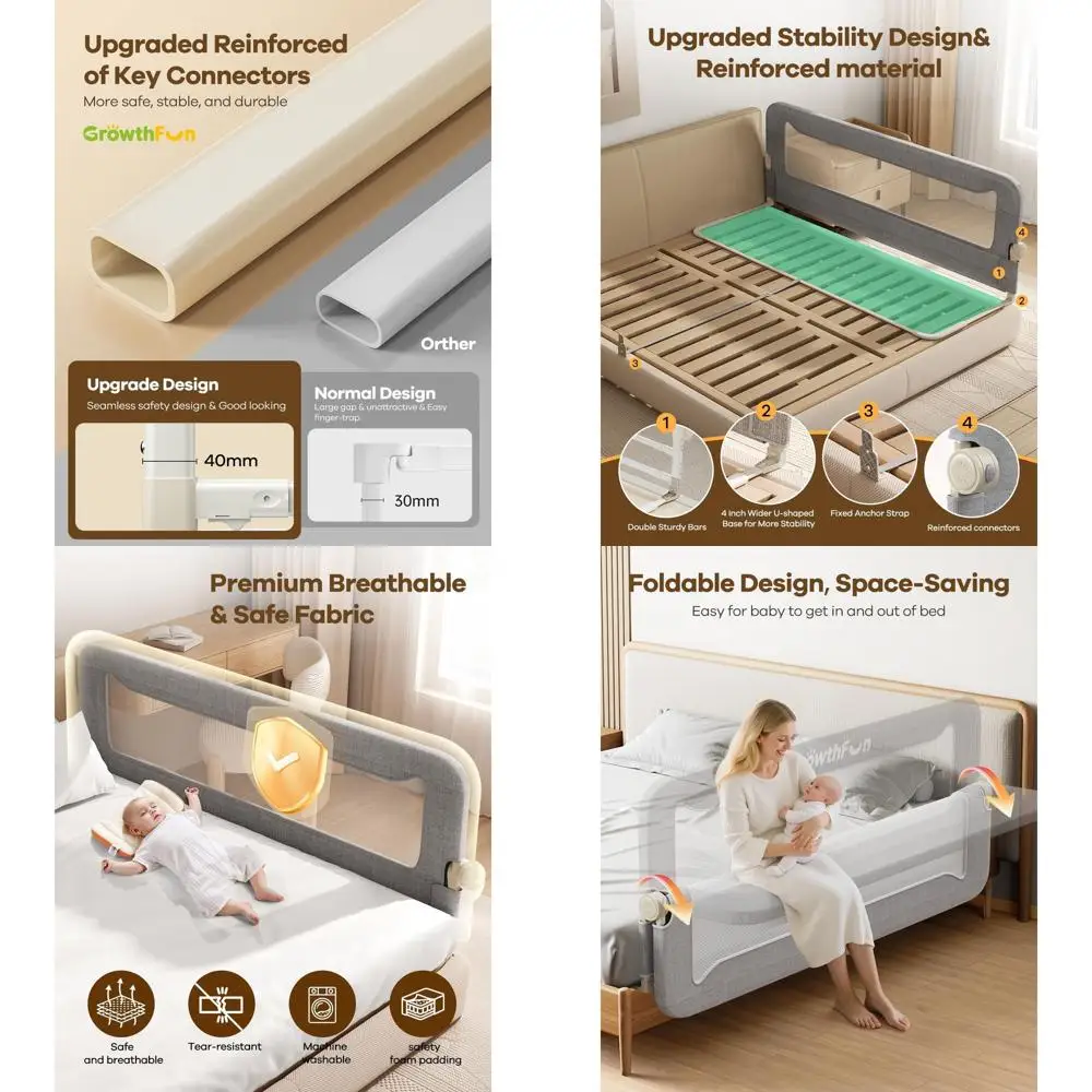 

71, усиленные перила для малышей из углеродистой стали для двуспальных, полных, Queen, King — дышащая ткань, простая сборка без инструментов